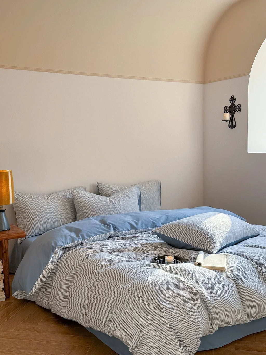 Emma Duo Striped Jacquard Bedding Set / Pink Ever Lasting