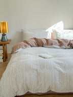 Emma Duo Striped Jacquard Bedding Set / Pink Ever Lasting