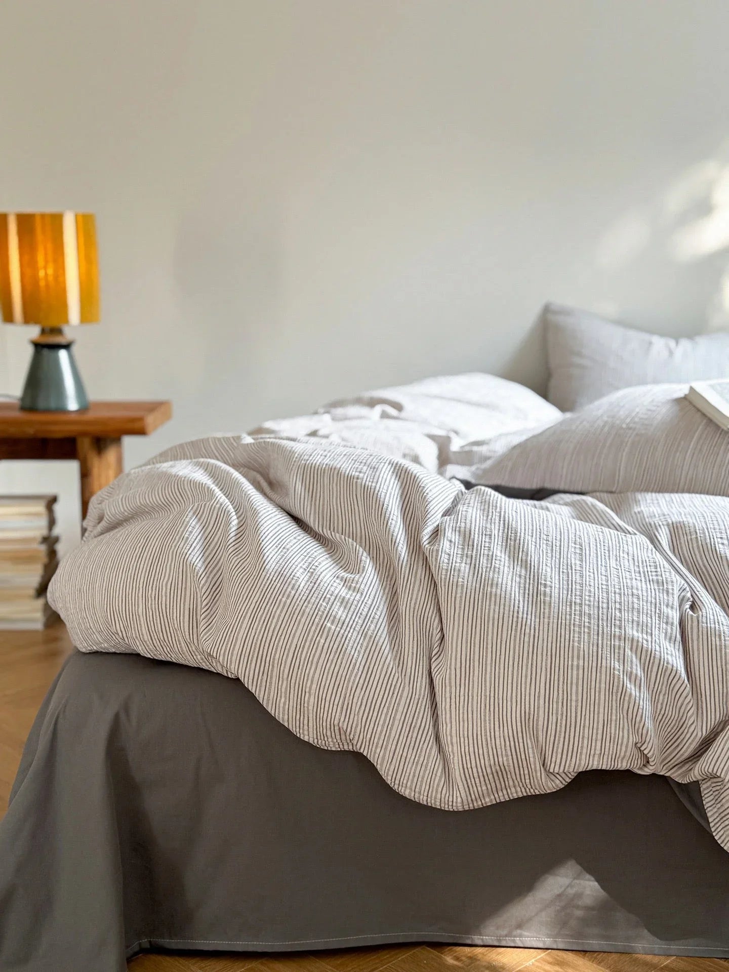 Emma Duo Striped Jacquard Bedding Set / Pink Ever Lasting