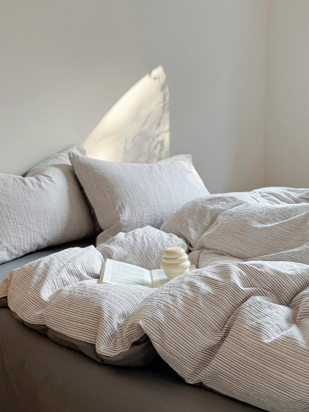 Emma Duo Striped Jacquard Bedding Set / Pink Ever Lasting