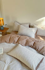 Emma Duo Striped Jacquard Bedding Set / Pink Ever Lasting