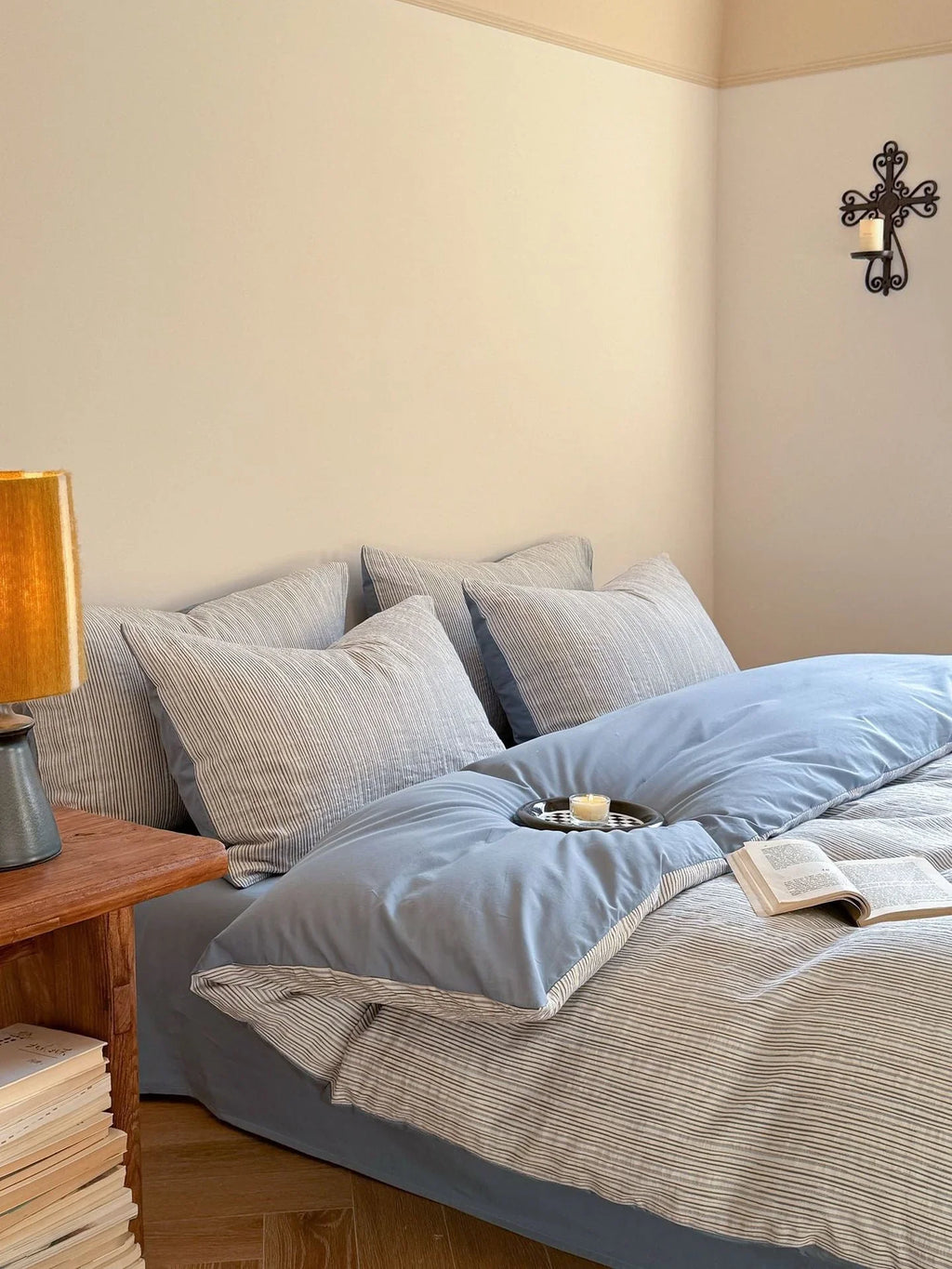 Emma Duo Striped Jacquard Bedding Set / Pink Ever Lasting