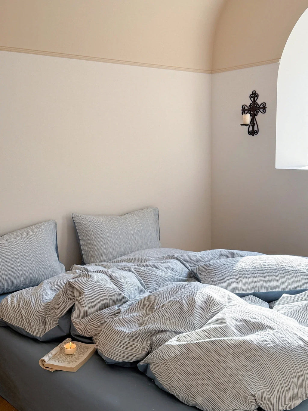 Emma Duo Striped Jacquard Bedding Set / Pink Ever Lasting