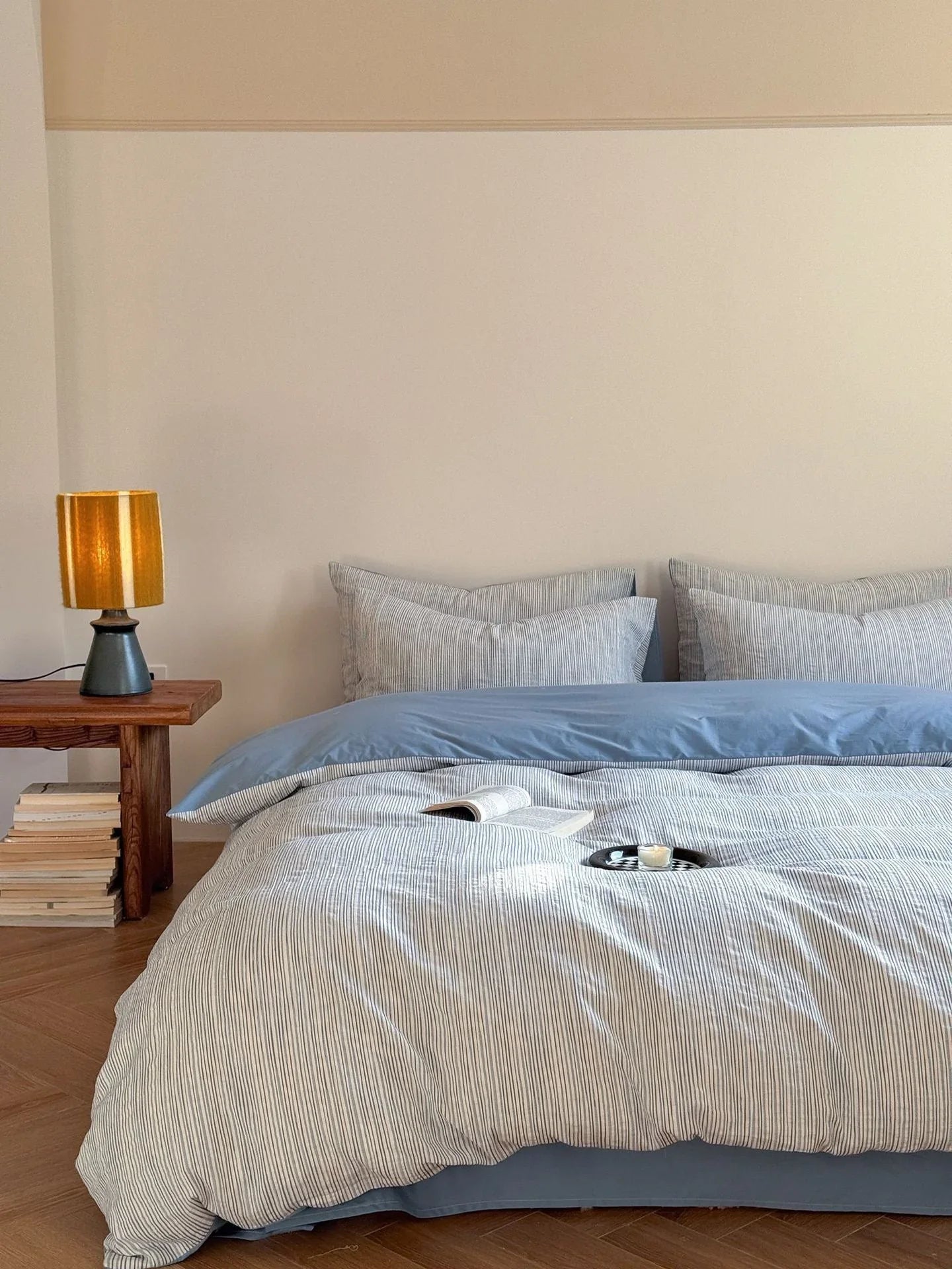 Emma Duo Striped Jacquard Bedding Set / Pink Ever Lasting