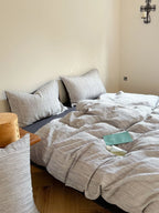 Emma Duo Striped Jacquard Bedding Set / Pink Ever Lasting