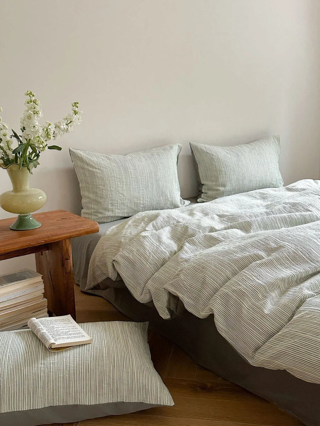 Emma Duo Striped Jacquard Bedding Set / Pink Ever Lasting