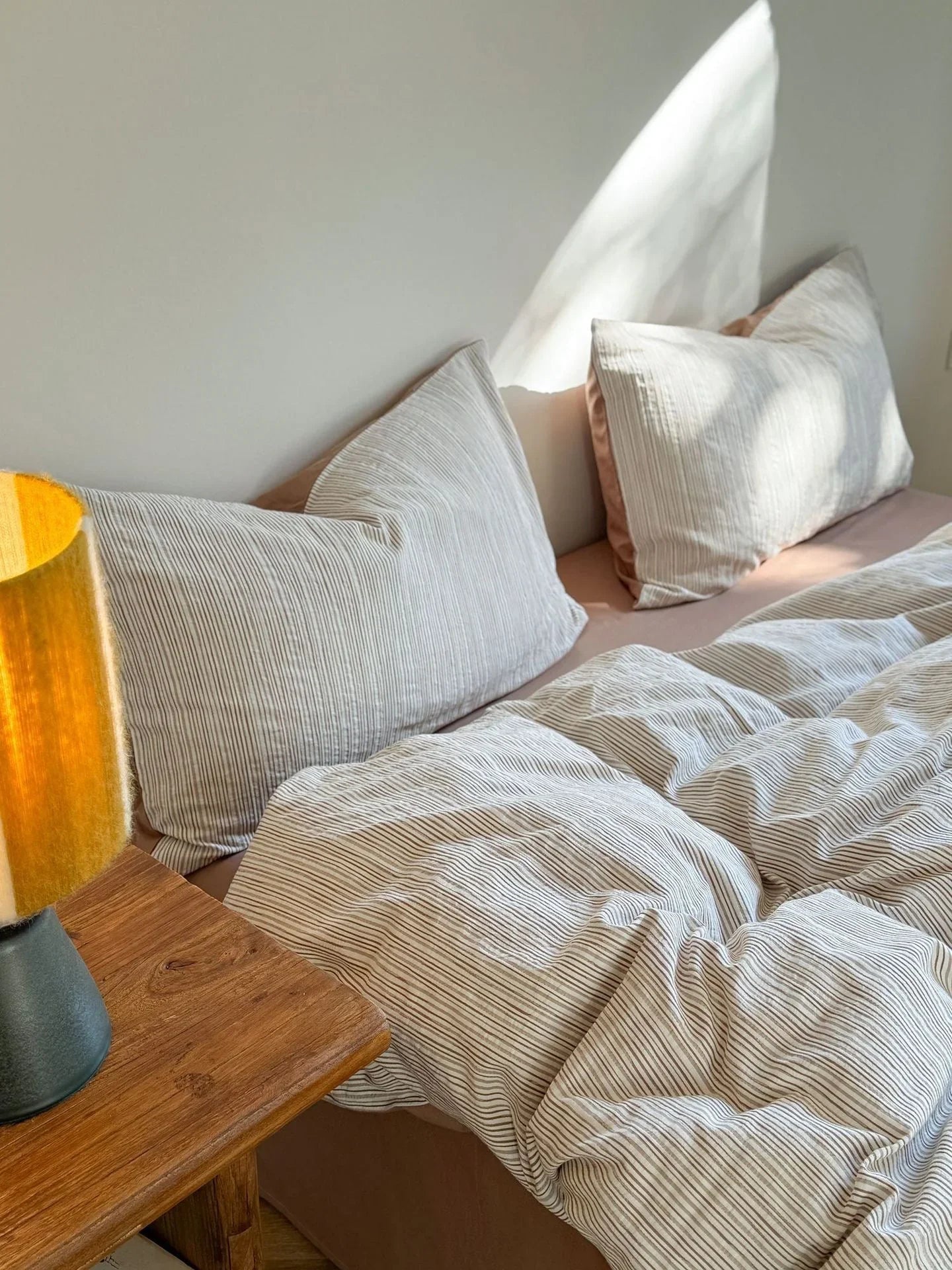 Emma Duo Striped Jacquard Bedding Set / Pink Ever Lasting