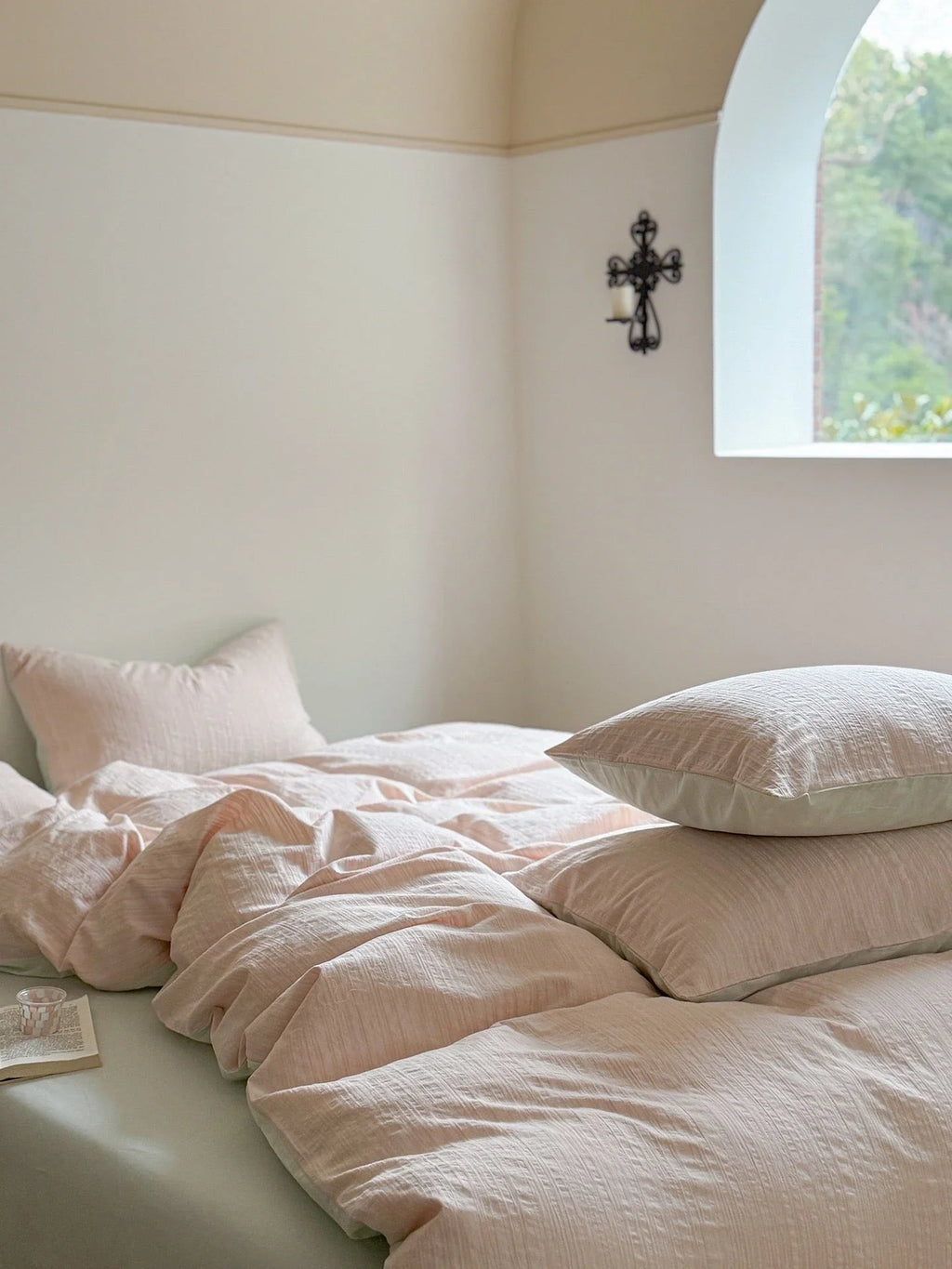 Emma Duo Striped Jacquard Bedding Set / Pink Ever Lasting