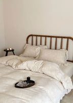 Emmeline Lace Ruffle Floral Bedding Set / Gray Ever Lasting