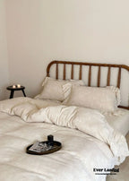 Emmeline Lace Ruffle Floral Bedding Set / White Ever Lasting