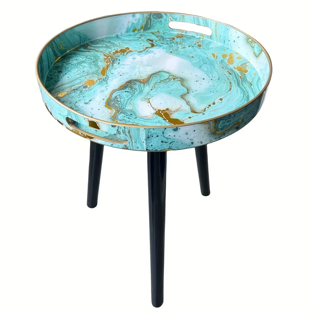 Premium End Tables with Plastic Tray and Detachable Legs - House Of Avana
