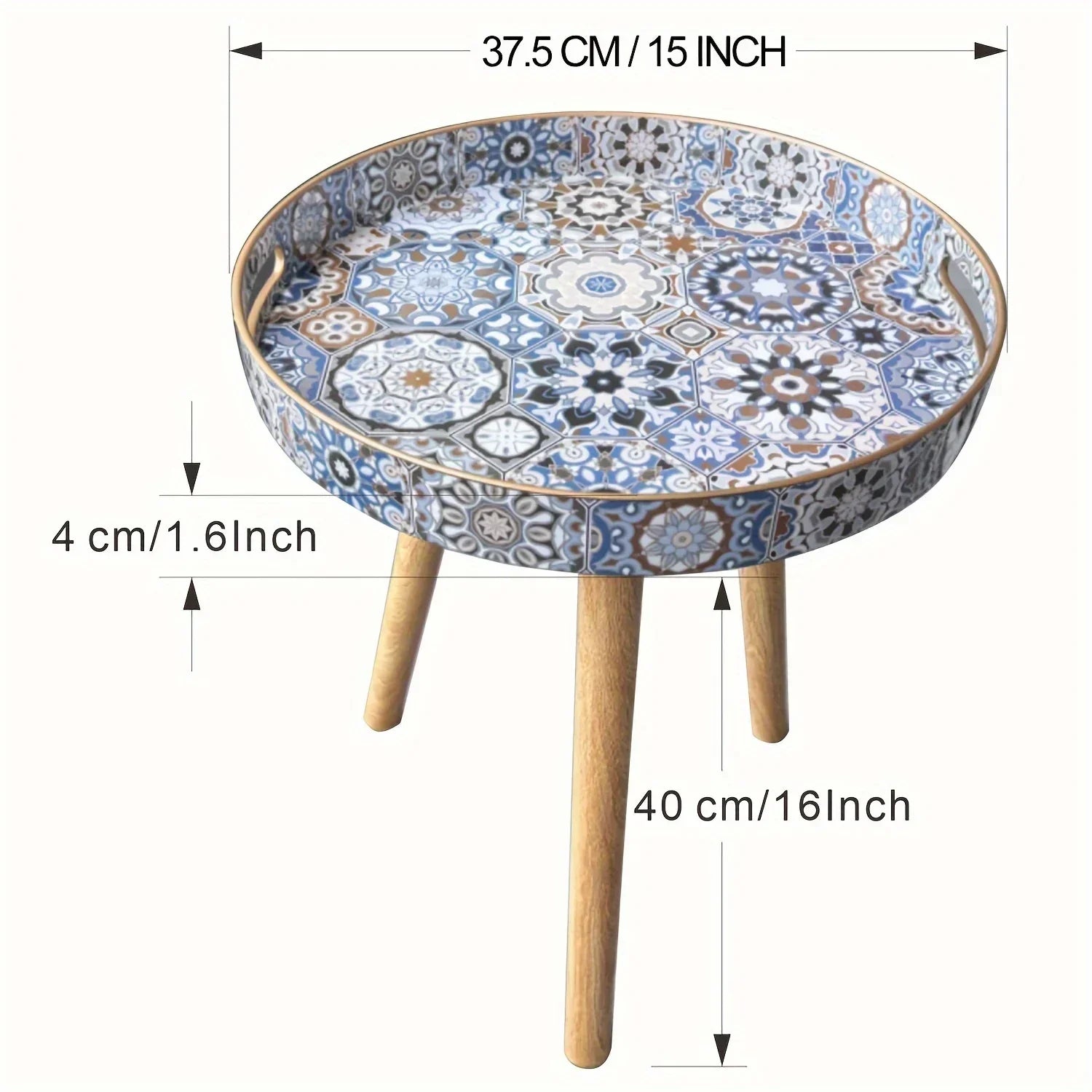 Premium End Tables with Plastic Tray and Detachable Legs - House Of Avana