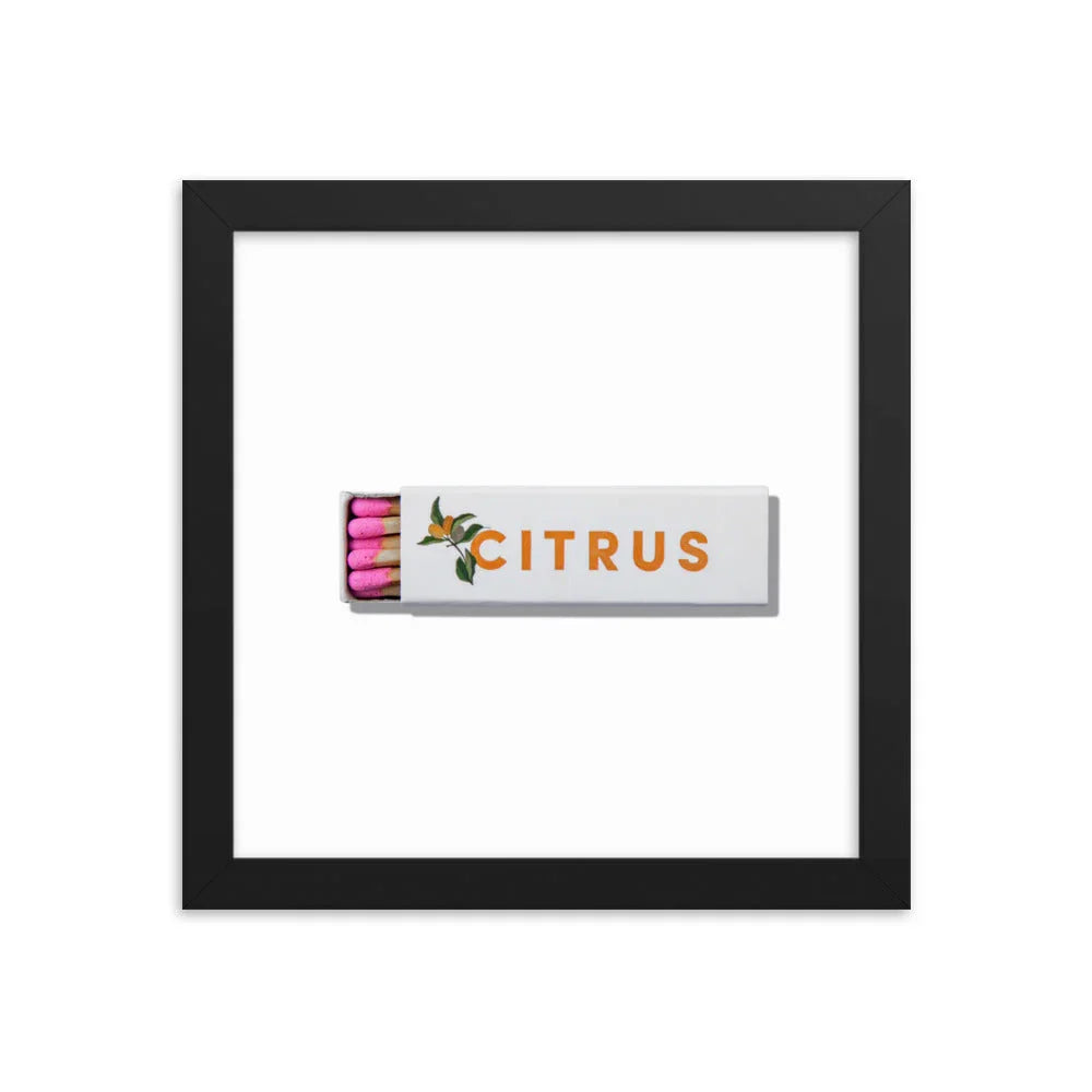 Citrus Club Framed Print matchbook photos