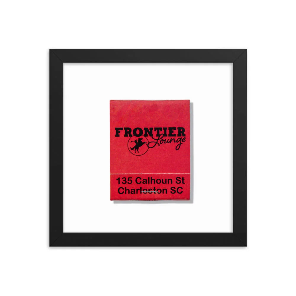 Frontier Lounge Framed Print matchbook photos