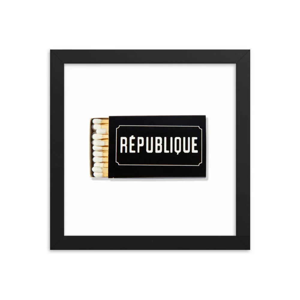 Republique Framed Print matchbook photos