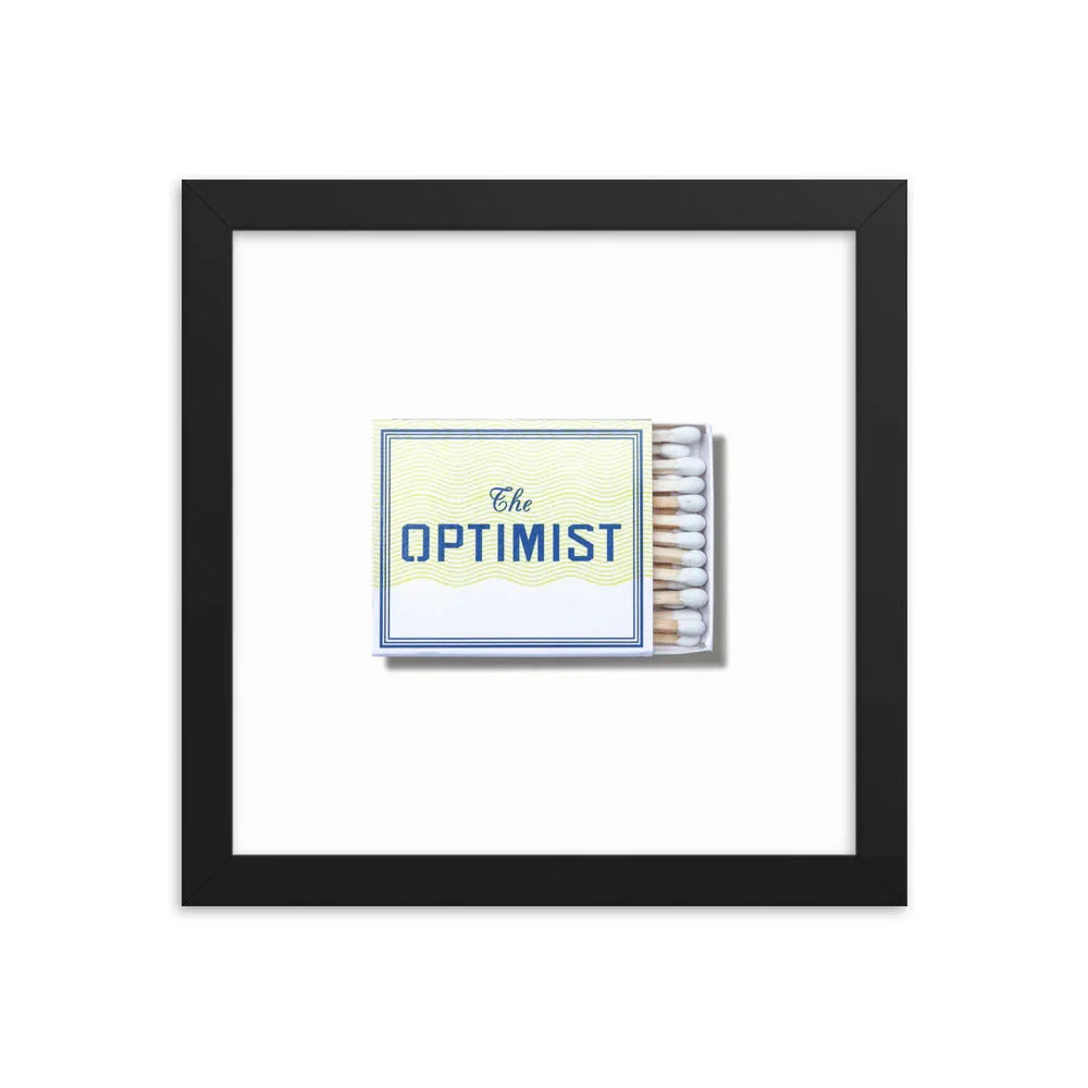 The Optimist Framed Print matchbook photos