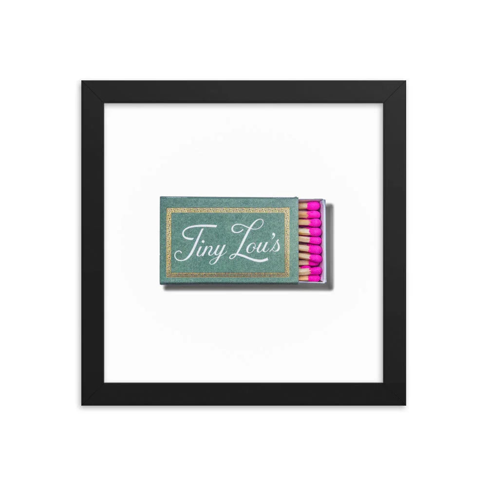Tiny Lou’s Framed Print matchbook photos