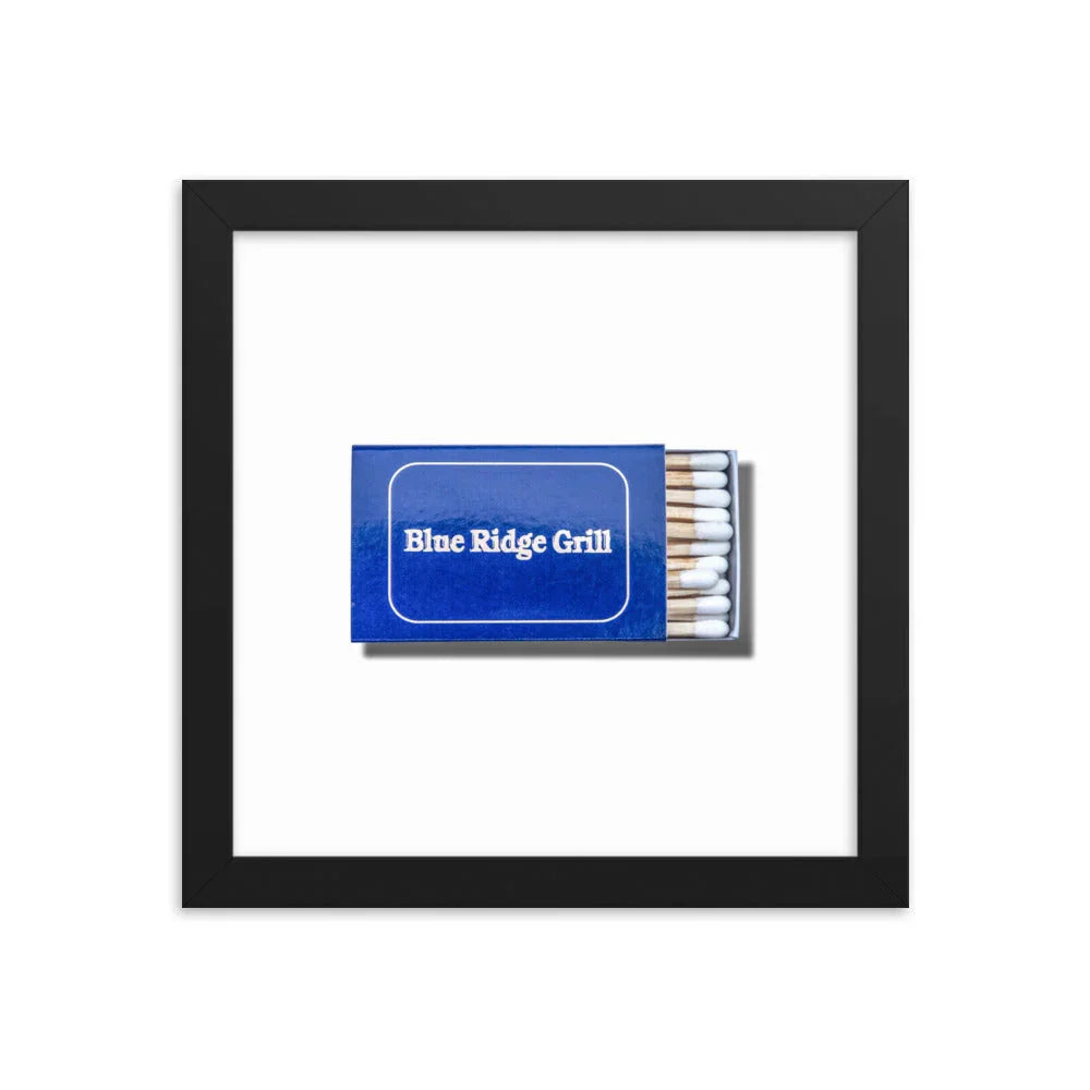 Blue Ridge Grill Framed Print matchbook photos