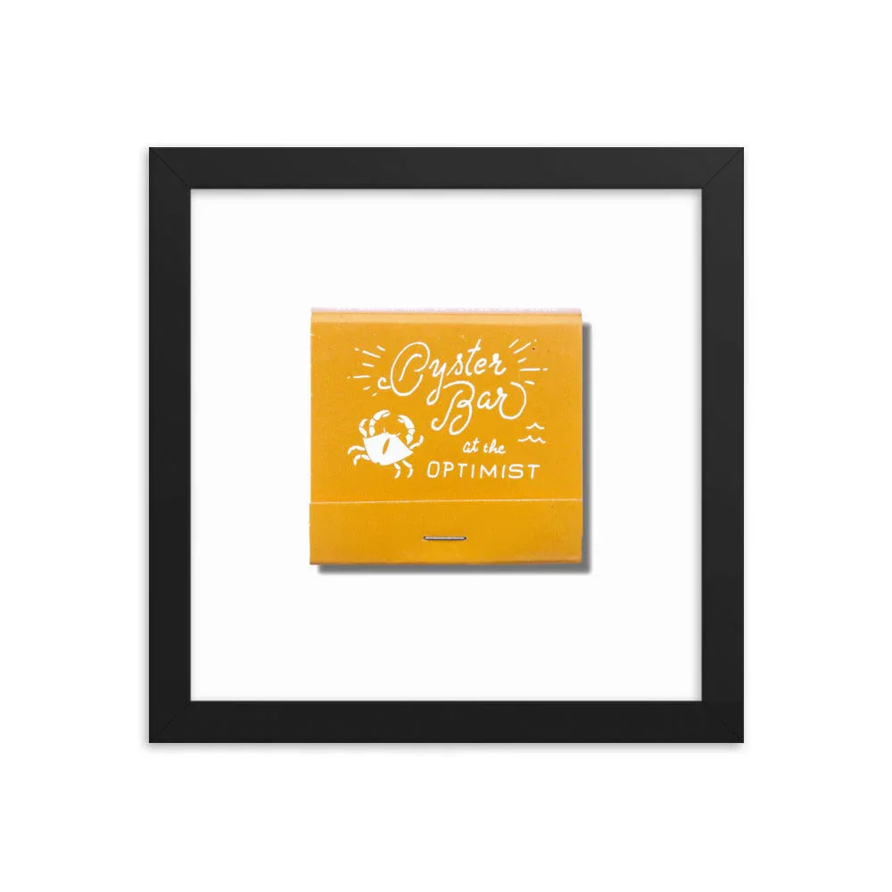Oyster Bar Framed Print matchbook photos