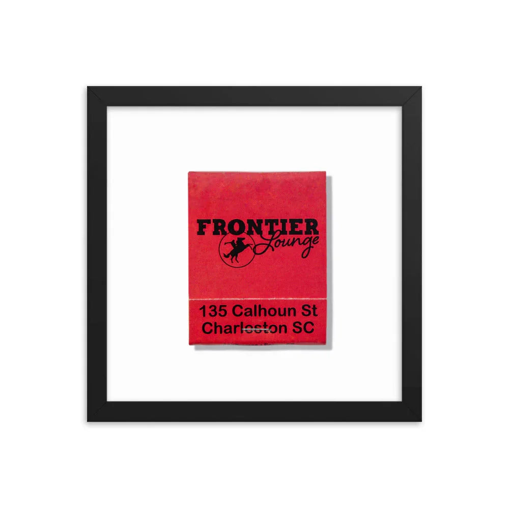 Frontier Lounge Framed Print matchbook photos