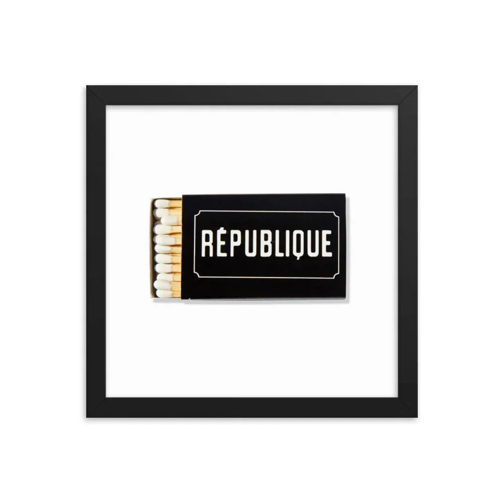 Republique Framed Print matchbook photos