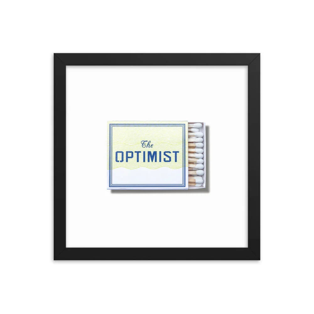 The Optimist Framed Print matchbook photos