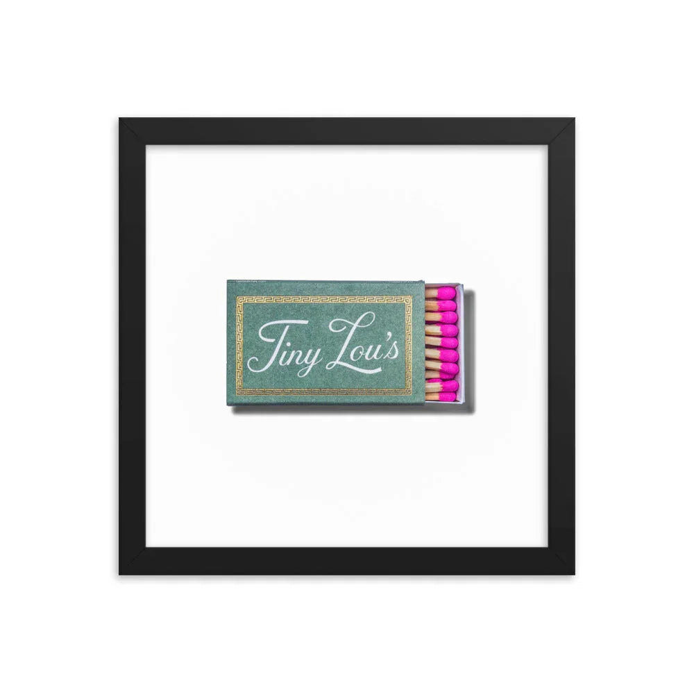 Tiny Lou’s Framed Print matchbook photos