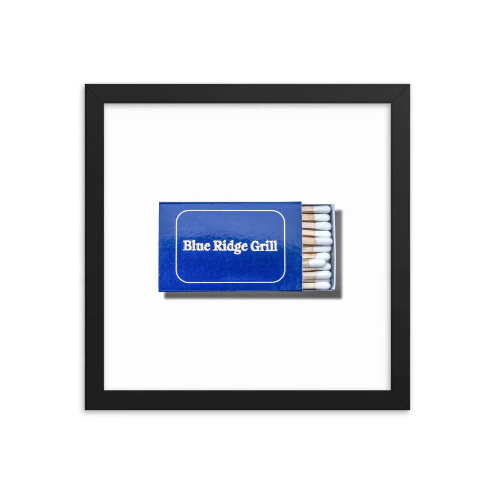 Blue Ridge Grill Framed Print matchbook photos