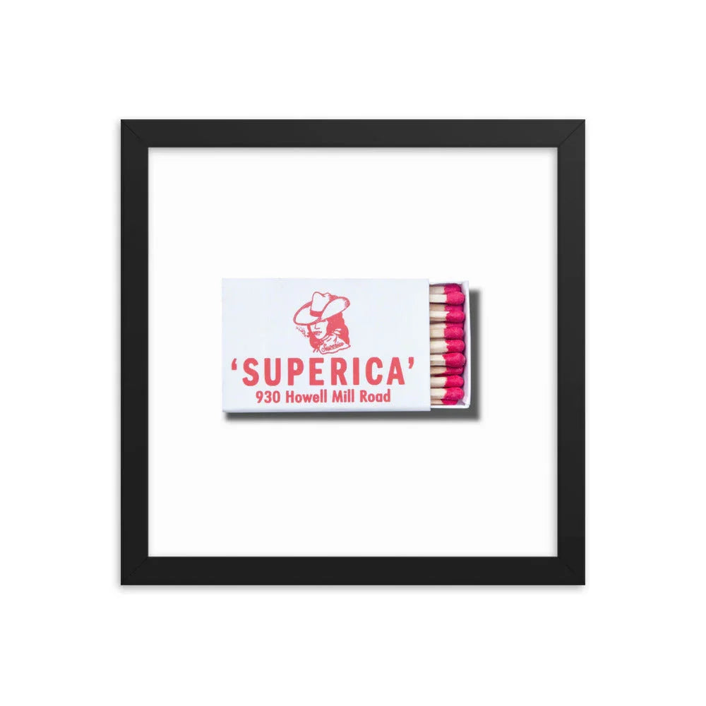 ‘Superica’ Framed Print matchbook photos