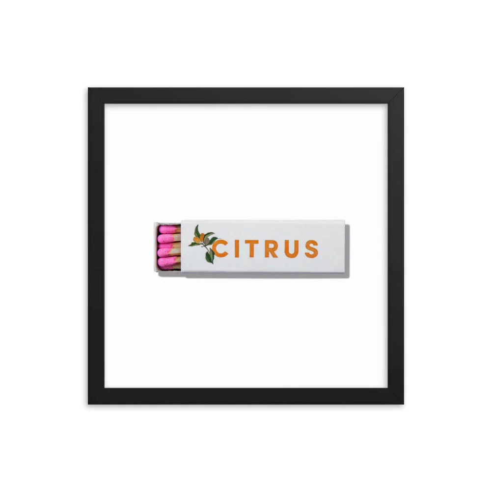 Citrus Club Framed Print matchbook photos