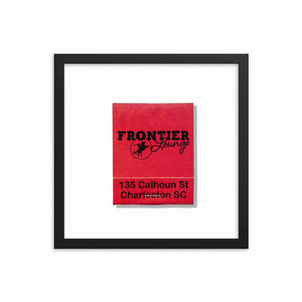 Frontier Lounge Framed Print matchbook photos