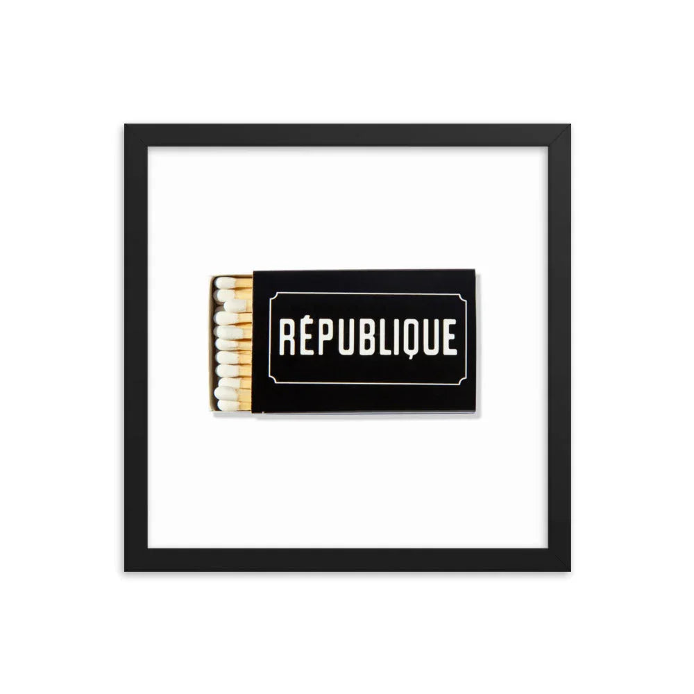 Republique Framed Print matchbook photos