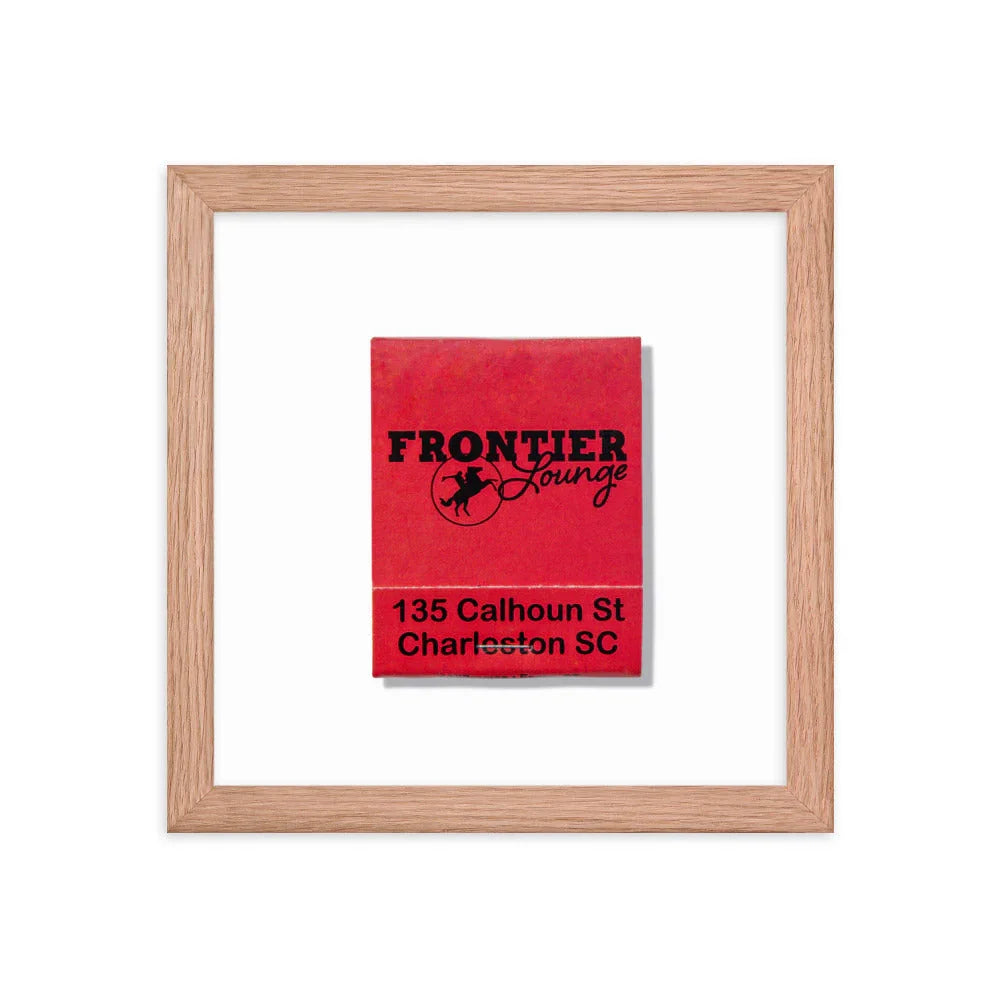 Frontier Lounge Framed Print matchbook photos