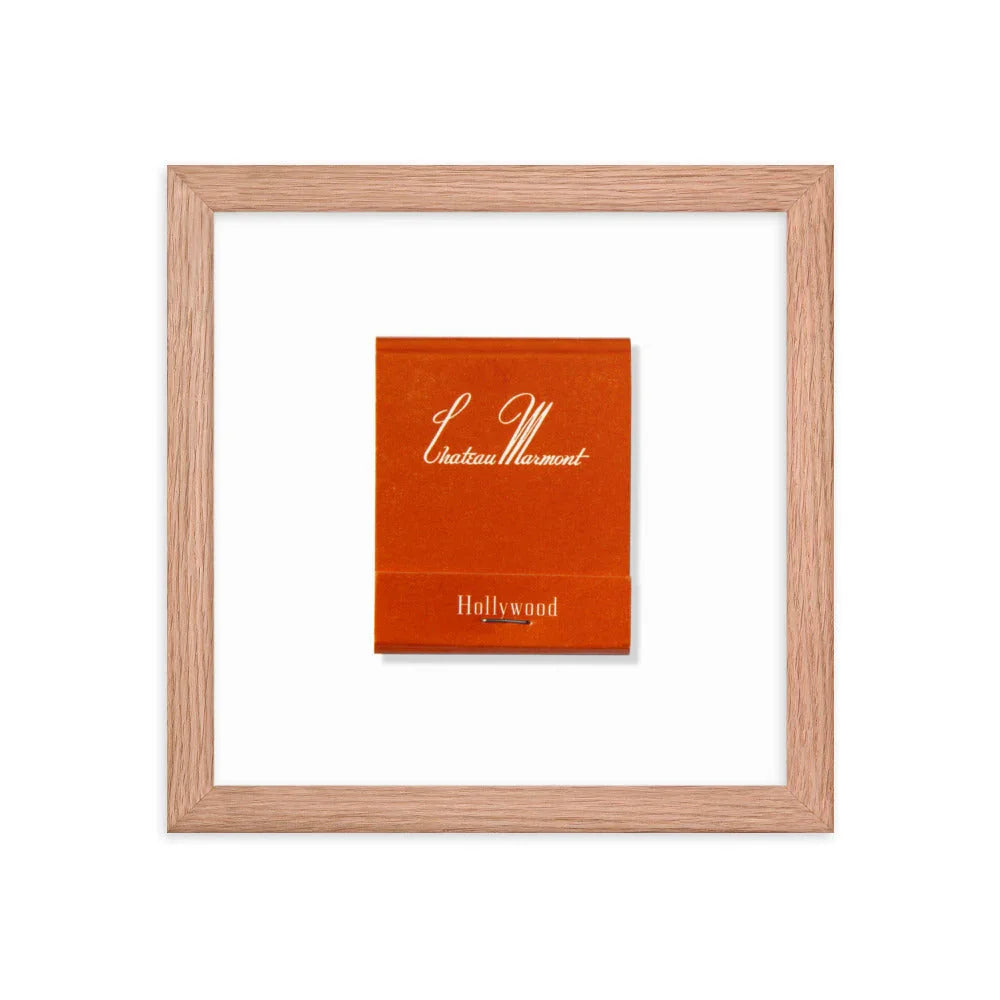 Chateau Marmont Hollywood Framed Print matchbook photos