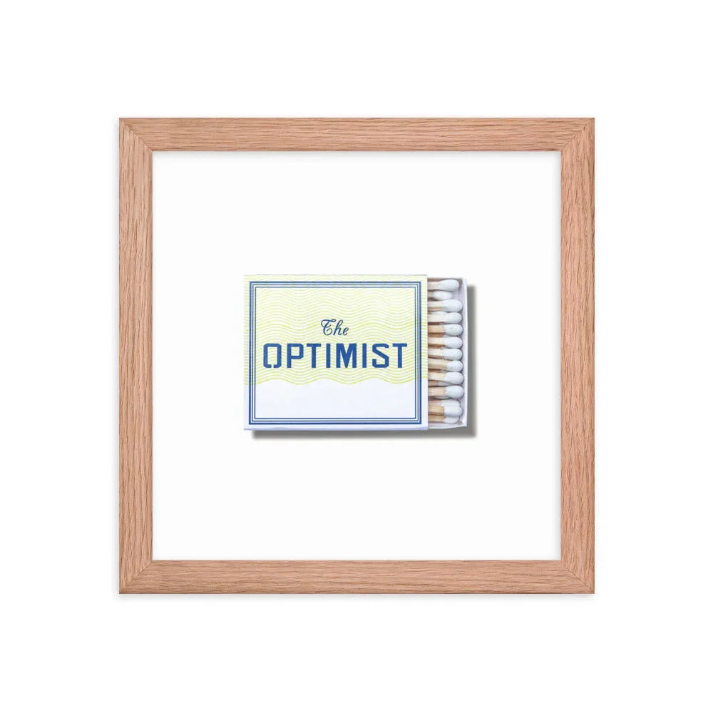 The Optimist Framed Print matchbook photos