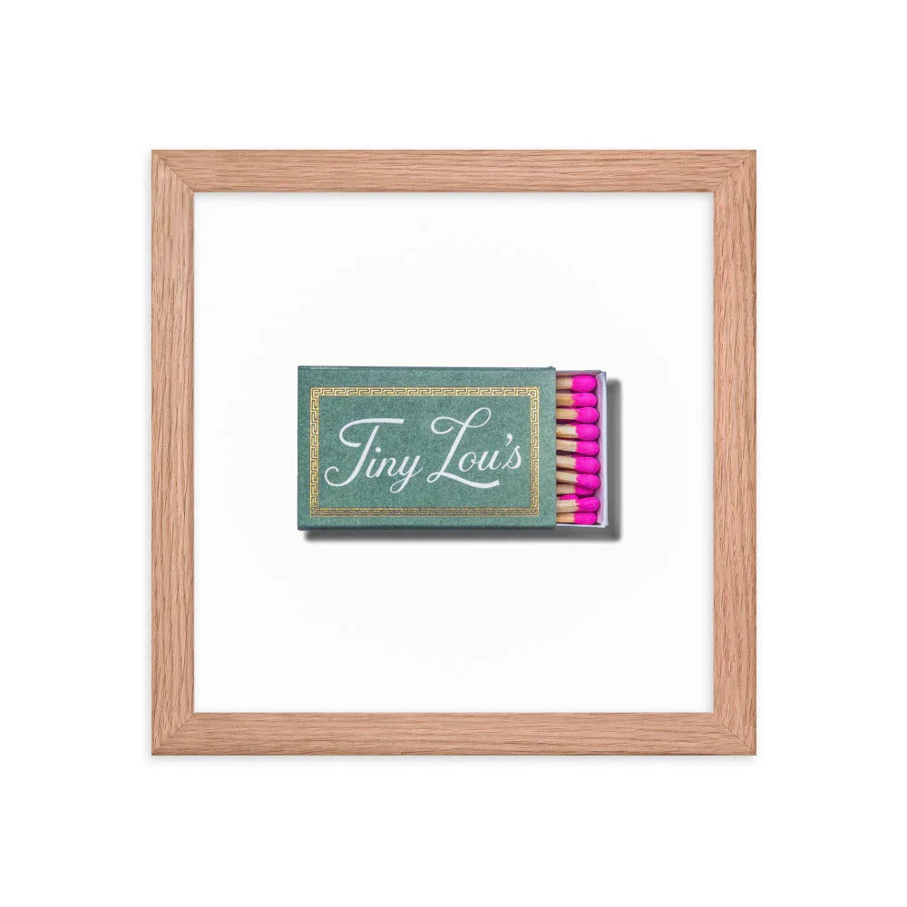 Tiny Lou’s Framed Print matchbook photos