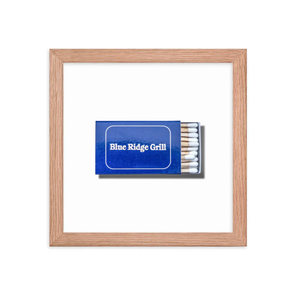 Blue Ridge Grill Framed Print matchbook photos