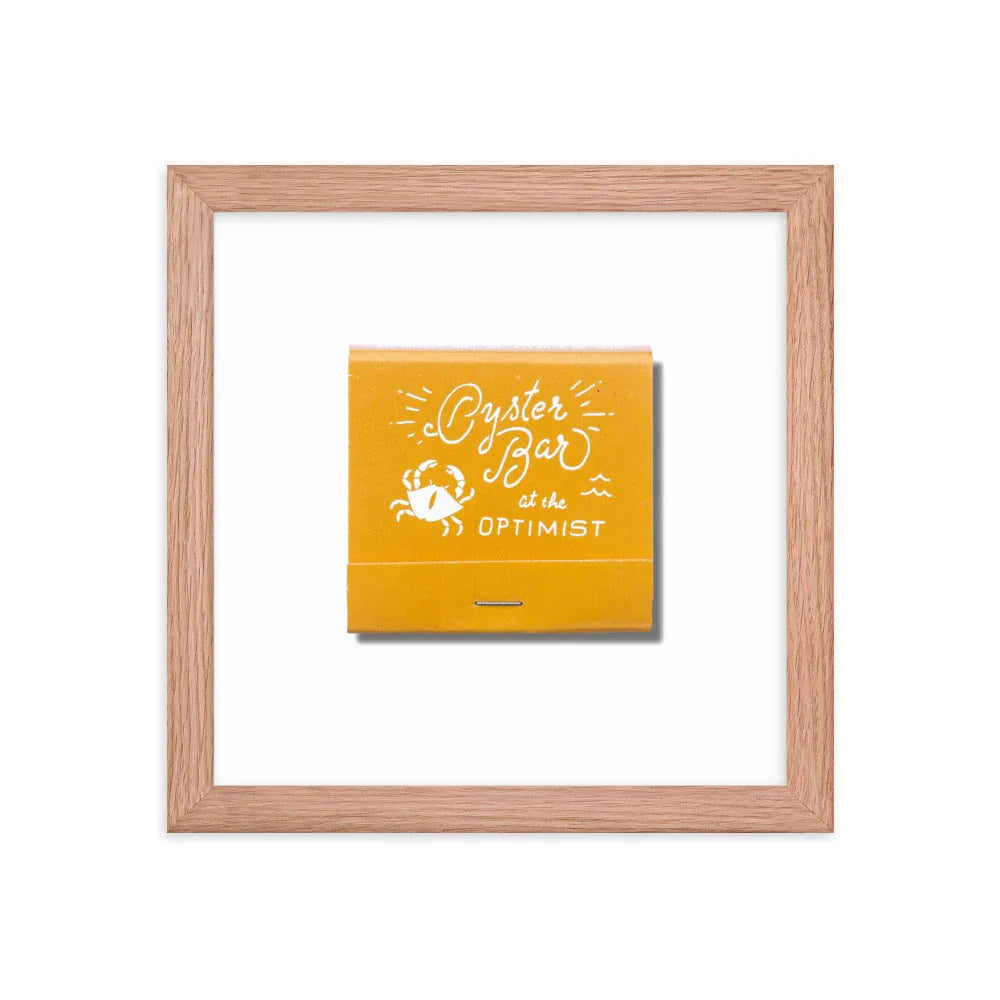 Oyster Bar Framed Print matchbook photos