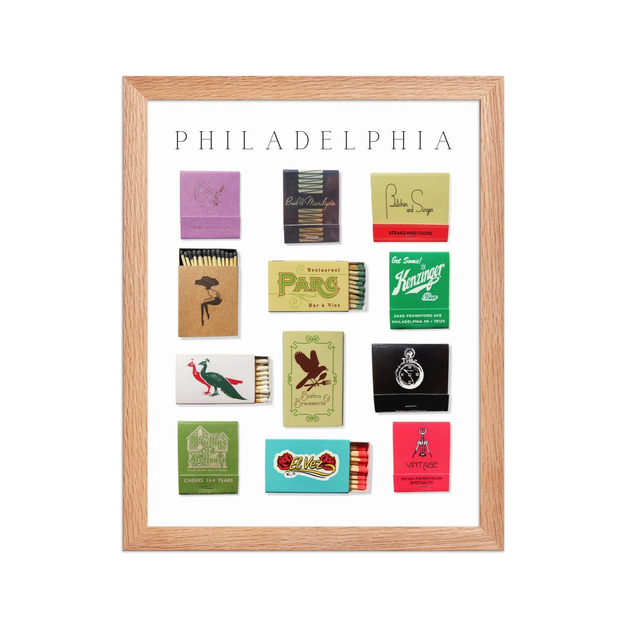 Philadelphia Framed Print matchbook photos