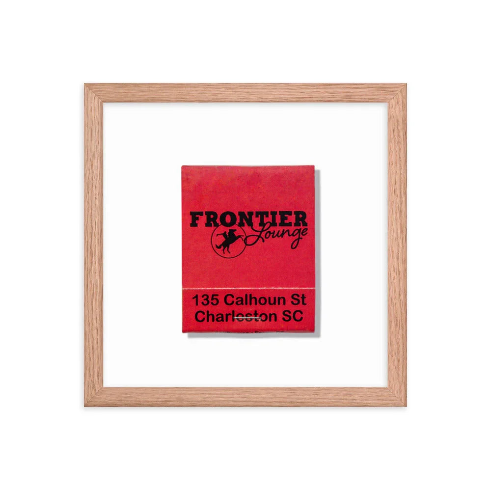 Frontier Lounge Framed Print matchbook photos