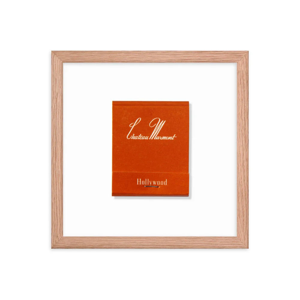 Chateau Marmont Hollywood Framed Print matchbook photos