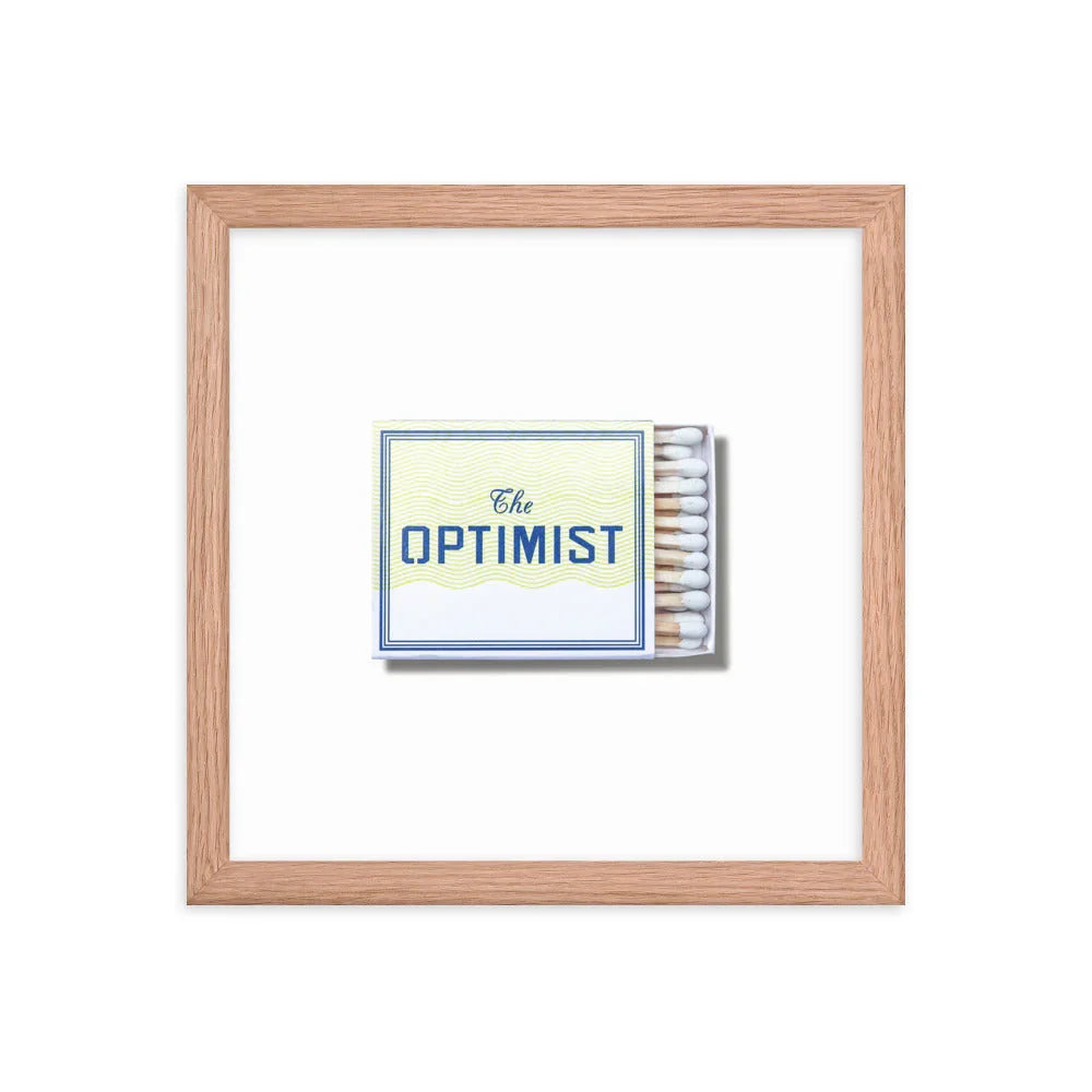 The Optimist Framed Print matchbook photos