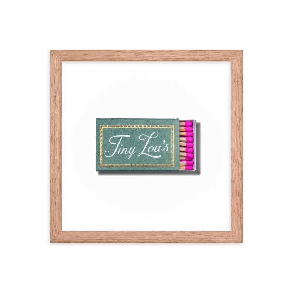 Tiny Lou’s Framed Print matchbook photos
