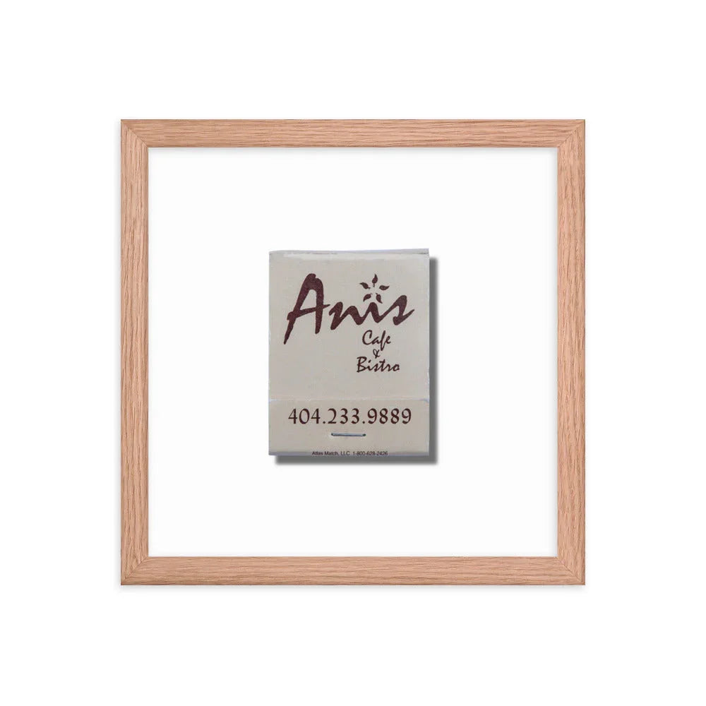 Anis Cafe Framed Print matchbook photos