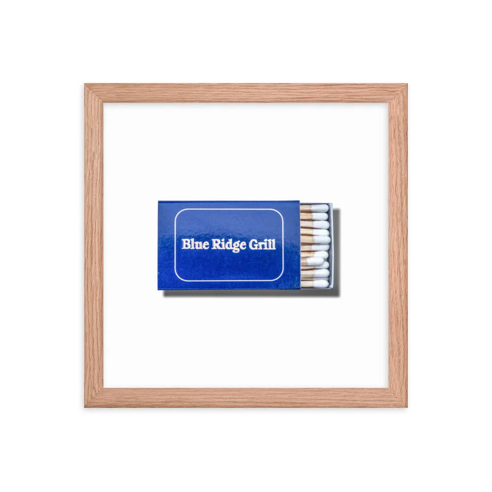 Blue Ridge Grill Framed Print matchbook photos