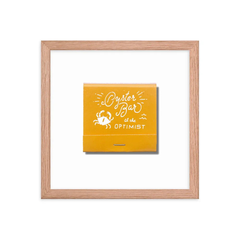 Oyster Bar Framed Print matchbook photos