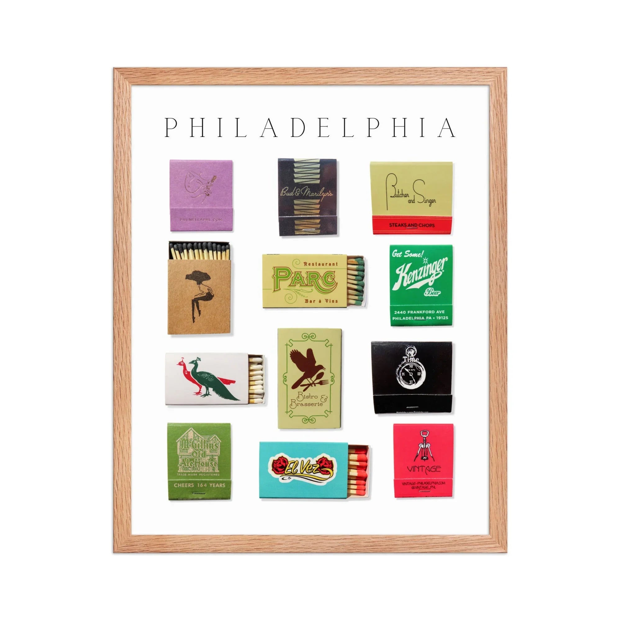 Philadelphia Framed Print matchbook photos