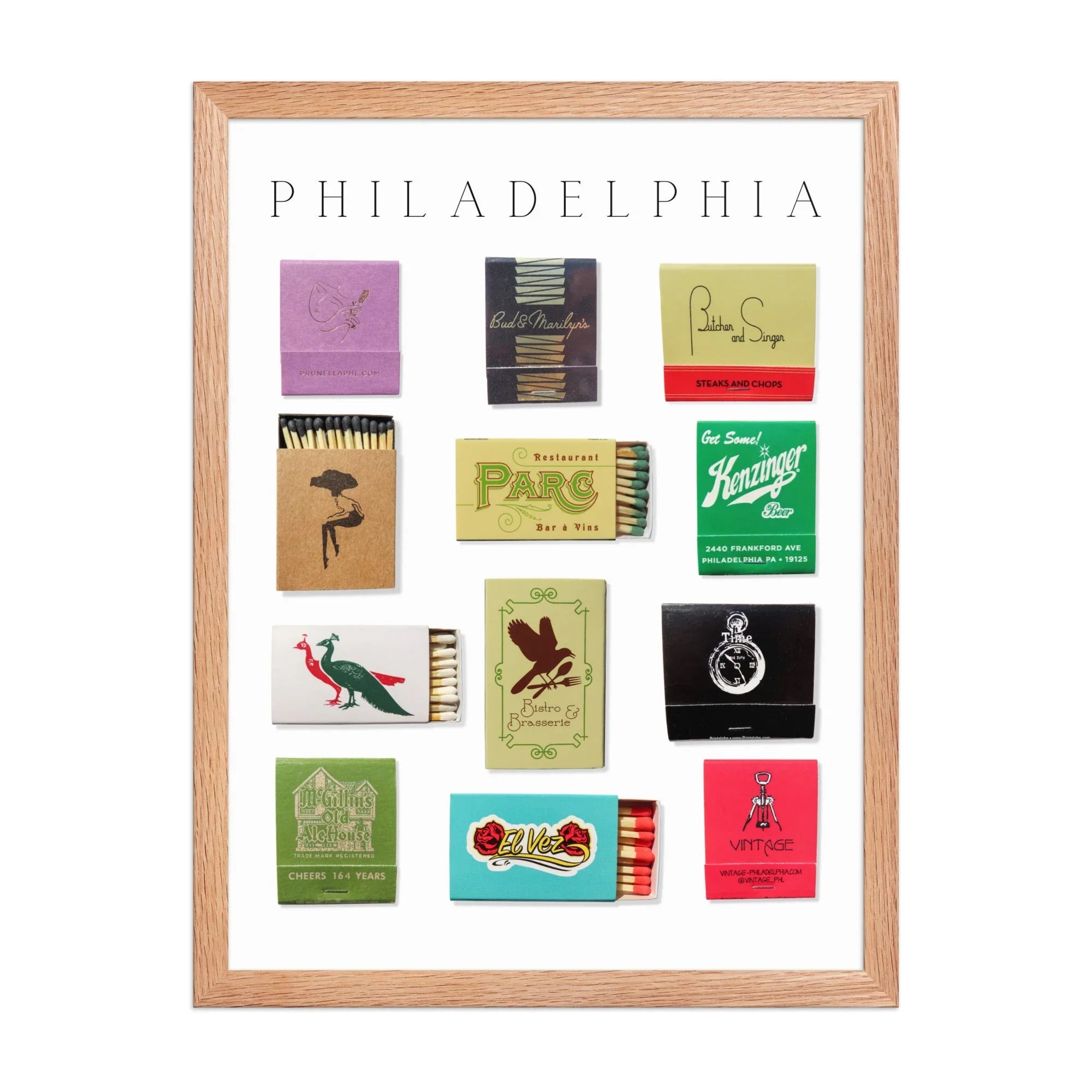 Philadelphia Framed Print matchbook photos
