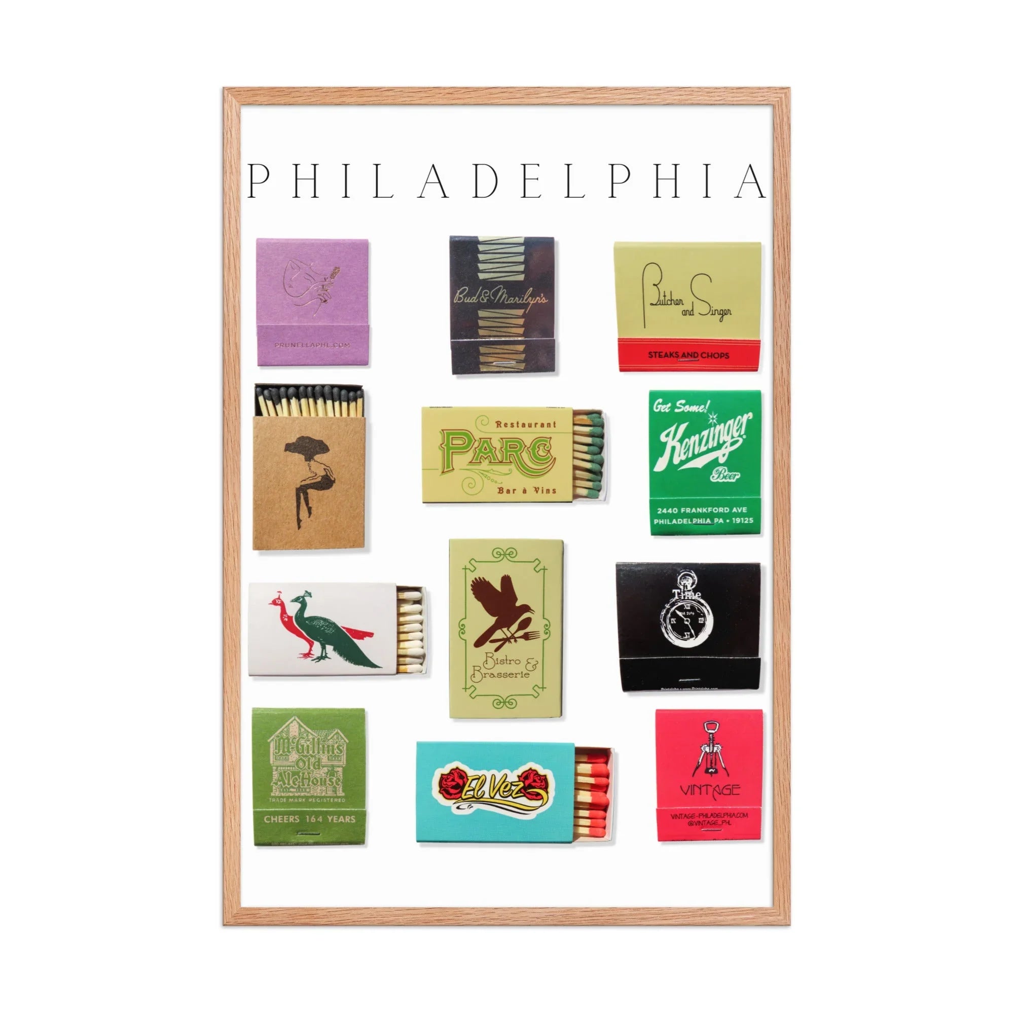 Philadelphia Framed Print matchbook photos