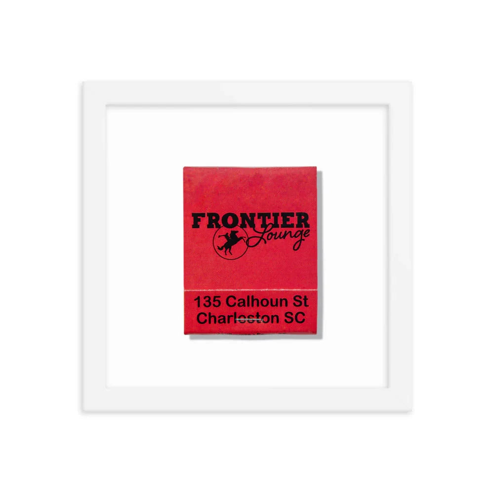Frontier Lounge Framed Print matchbook photos